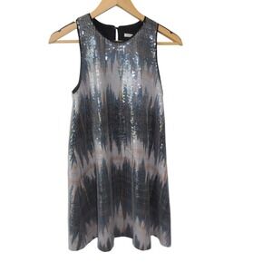 Rachel Rachel Roy Womens Sparkle Sequin Shift Dress‎ Size S Blue Gray Party